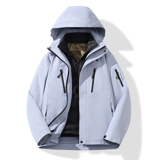 Casual and versatile men's wear - Little Jeep three-in-one Glacier Blue Autumn and Winter style