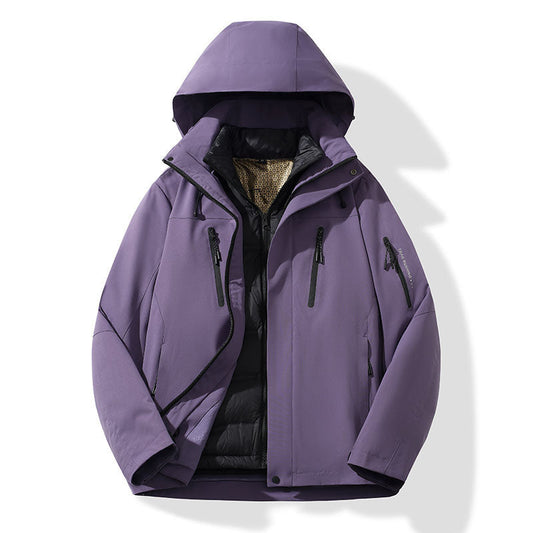 Casual and versatile men's wear - Little Jeep three-in-one Purple Autumn and Winter style