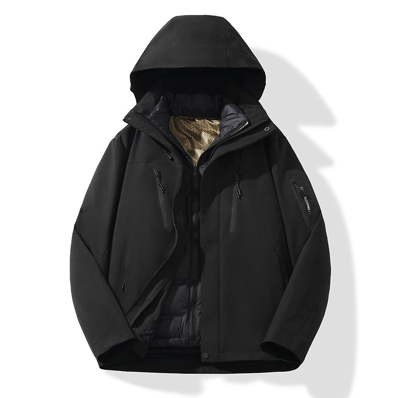 Casual and versatile men's wear - Little Jeep three-in-one Black Autumn and Winter style