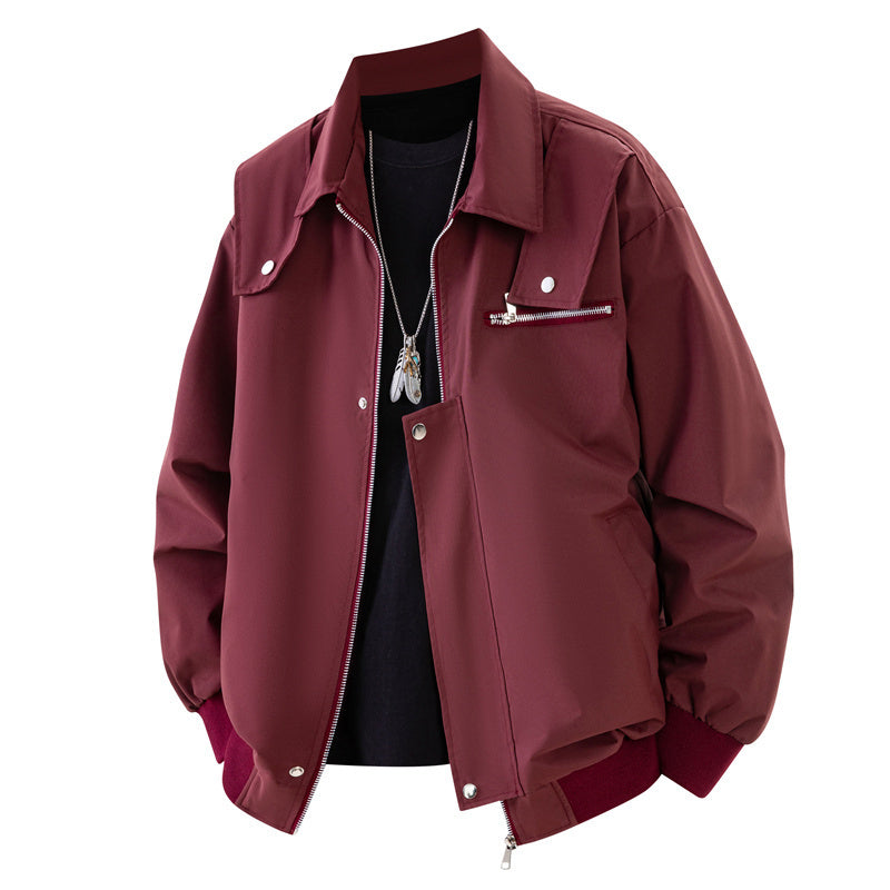 Casual and versatile men's wear - Wine red Jeep for autumn and winter